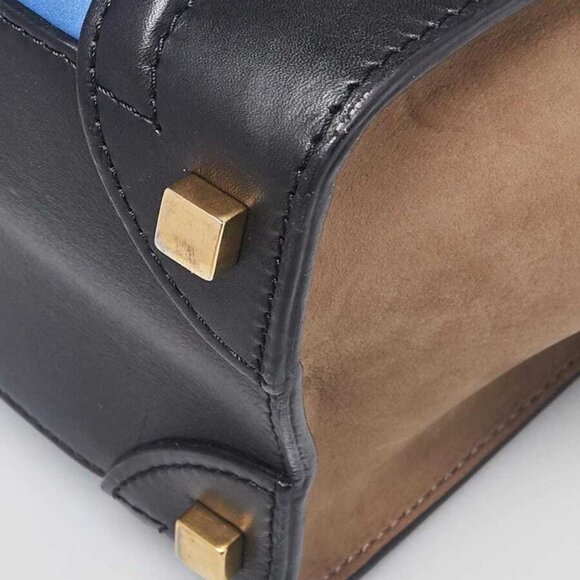 Celine Tri-Color Nubuck and Calfskin Leather Micro Luggage Tote Bag - Picture 5 of 12